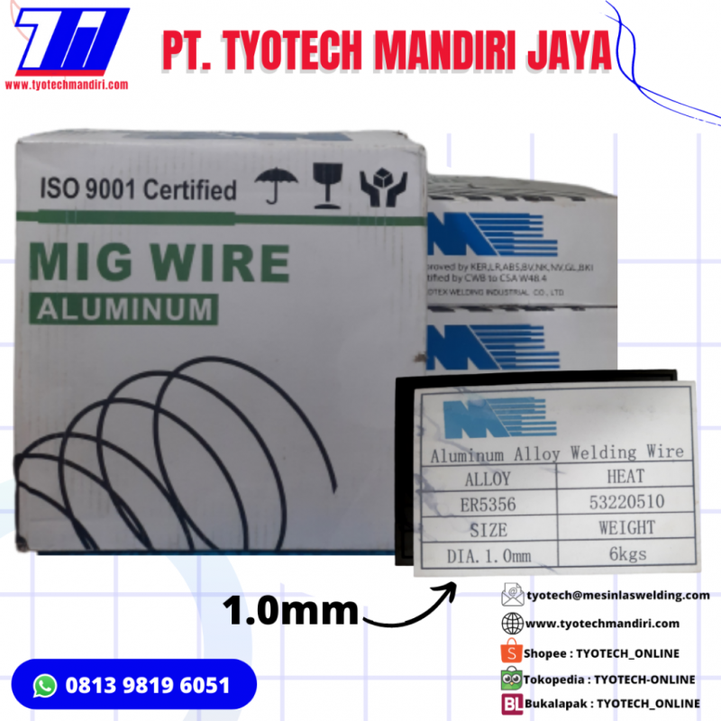 KAWAT LAS TIG/MIG WIRE ALUMINIUM ER5356 Dia. 1.0mm MTL/ALLOY