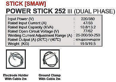 MESIN LAS STICK [SMAW] POWER STICK 252 III - HUGONG