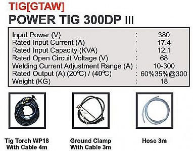 MESIN LAS TIG [GTAW] POWER TIG 300DP III HUGONG
