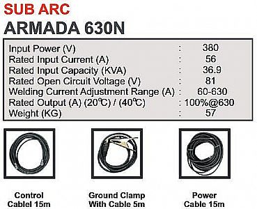 MESIN LAS SUB ARC ARMADA 630N HUGONG