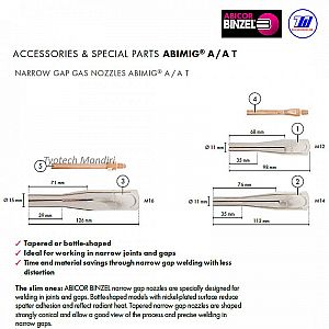 NARROW GAP GAS NOZZLES ABIMIGÂ® A / A T